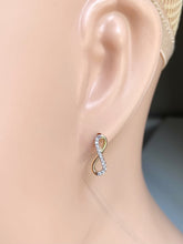 Load image into Gallery viewer, Infinity Stud Earrings, 10K Solid Gold Infinity Earrings, Small Earrings for Women, Birthday Gift for Wife, Sister Secret Gift, Presents
