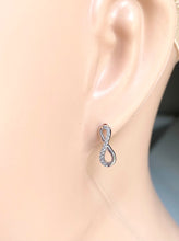 Load image into Gallery viewer, Infinity Stud Earrings, 10K Solid Gold Infinity Earrings, Small Earrings for Women, Birthday Gift for Wife, Sister Secret Gift, Presents
