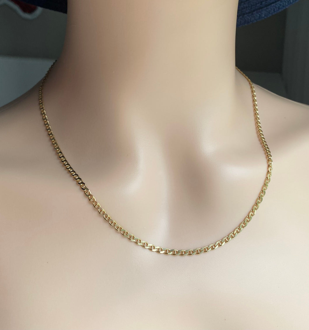 14K Gold Anchor Chain, 3MM, Mariners Necklace, Necklace for Men, Birthday Gift Men, Investment Jewelry