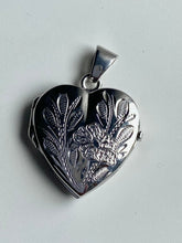 Load image into Gallery viewer, Heart Locket Pendant, Sterling Silver Locket Necklace, Engravable Photo Locket, Gift for Baby,
