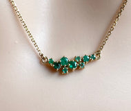 Emerald 14K Gold Necklace, Real Emerald Necklace, May Birthstone Necklace, Birthday Gift for Women, Mothers Day Gift