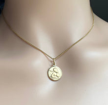 Load image into Gallery viewer, Solid Gold Angel Pendant, 14K Guardian Angel Necklace, Birthday Gift For Wife, Baby Gift Baptism, nts for Mom
