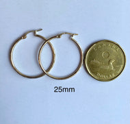 10K Gold Hoops Earrings, Lightweight Classic Hoop
