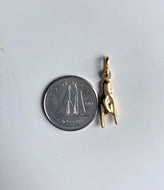 Good Luck Hand Charm , Rock N Roll Pendant, 10K  14K 18K Solid Gold, Birthday Gift for Women, 2nd Layering Pendant,