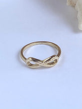 Load image into Gallery viewer, 10K Gold Infinity Ring, Yellow Gold Infinity Ring, Love Promise Ring, Engagement Ring, Friendship Ring, Birthday Gift Women,
