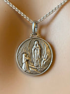 Our Lady of Lourdes, 16mm, 925 Sterling Pendant