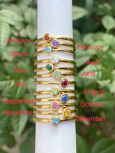 Load image into Gallery viewer, Peridot Solitaire Rings , 14K Solid Gold, August Birthstone Rings, Stackable Rings, Birthday Gifts for Women,
