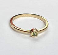 Peridot Solitaire Rings , 14K Solid Gold, August Birthstone Rings, Stackable Rings, Birthday Gifts for Women,