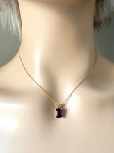 Load image into Gallery viewer, Amethyst Solitaire Pendant, 14K Solid Gold Amethyst Necklace, February Birthstone, Birthday Gift for Women,
