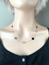 Load image into Gallery viewer, Black Onyx Gold Necklace, 10K Solid Gold Necklace, Birthday Gift  Women, Anniversary Gift,
