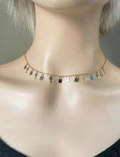 Load image into Gallery viewer, 14K Gold Choker Necklace, Keys Charm Necklace, Bags Charms, Necklace for Women, Every Day Jewelry, Mothers Day Gift
