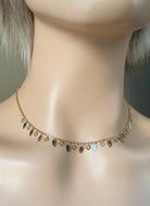 Choker Necklace 14K Solid Gold, Leaf Charm Necklace, Necklace for Women, Gift for Wife,  for Girlfriend, Every Day Jewelry