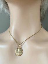 Load image into Gallery viewer, Sacred Heart Of Jesus, 16mm, 10K Solid Gold, Double Face Scapular
