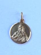 Sacred Heart Of Jesus, 16mm, 10K Solid Gold, Double Face Scapular