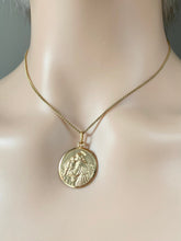 Load image into Gallery viewer, Saint Anthony Pendant, 20mm, 14K Solid Gold Medal, Patron Of Lost, Religious Jewelry, Big Medallion Gold, Mothers Day Giftfor Husband
