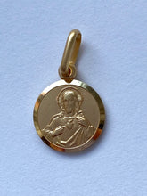 Load image into Gallery viewer, 10K Sacred Heart Of Jesus, 10mm, Solid Gold Sacred Heart of Jesus, Double Face Scapular
