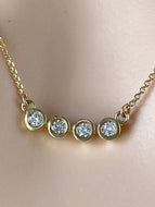 Diamond Gold Necklace, 14K Solid Gold Necklace for Women, Minimalist Necklace, Birthday Gift For Women, Mothers Day Gift