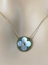 Load image into Gallery viewer, Clover Necklace Gold, 10K Solid Gold, Mother of Pearl Necklace, Birthday Gift for Wife,
