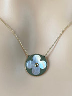 Clover Necklace Gold, 10K Solid Gold, Mother of Pearl Necklace, Birthday Gift for Wife,
