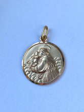Load image into Gallery viewer, Saint Anthony Pendant, 20mm, 14K Solid Gold Medal, Patron Of Lost, Religious Jewelry, Big Medallion Gold, Mothers Day Giftfor Husband
