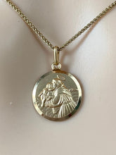 Load image into Gallery viewer, Saint Anthony Pendant, 16mm, 10K Solid Gold Medal, Patron Of Lost, Religious Jewelry, Birthday Gift For Men/ Women, Mothers Day Gift

