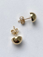 Gold Stud Earrings, 8mm, 14K Solid Gold Half Ball Earrings