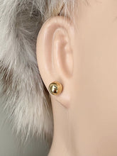 Load image into Gallery viewer, Gold Stud Earrings, 8mm, 14K Solid Gold Half Ball Earrings
