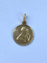 Load image into Gallery viewer, Solid Gold Angel Pendant, 14K Guardian Angel Necklace, Birthday Gift For Wife, Baby Gift Baptism, nts for Mom

