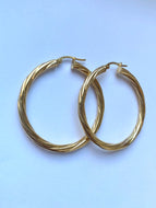 Twist Hoop Earrings, 10-39MM, 18K Solid Gold Earrings, Round Earrings, Birthday Gift Women, Christmas gift Women, ers For Wife