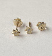 Star Earrings for Baby, 10K Solid Gold, Newborn Baby Earrings, Baptism Gift for Baby Girl, Birthday Gift For Toddler, Presents
