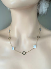 Load image into Gallery viewer, Four Clover Leaf Necklace, Mother of Pearl Necklace, 10K Solid Gold Necklace, Birthday Gift for Women, Anniversary Gift for Wife
