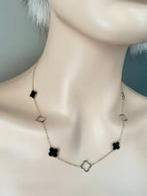 Load image into Gallery viewer, Four Clover Leaf Necklace, Mother of Pearl Necklace, 10K Solid Gold Necklace, Birthday Gift for Women, Anniversary Gift for Wife
