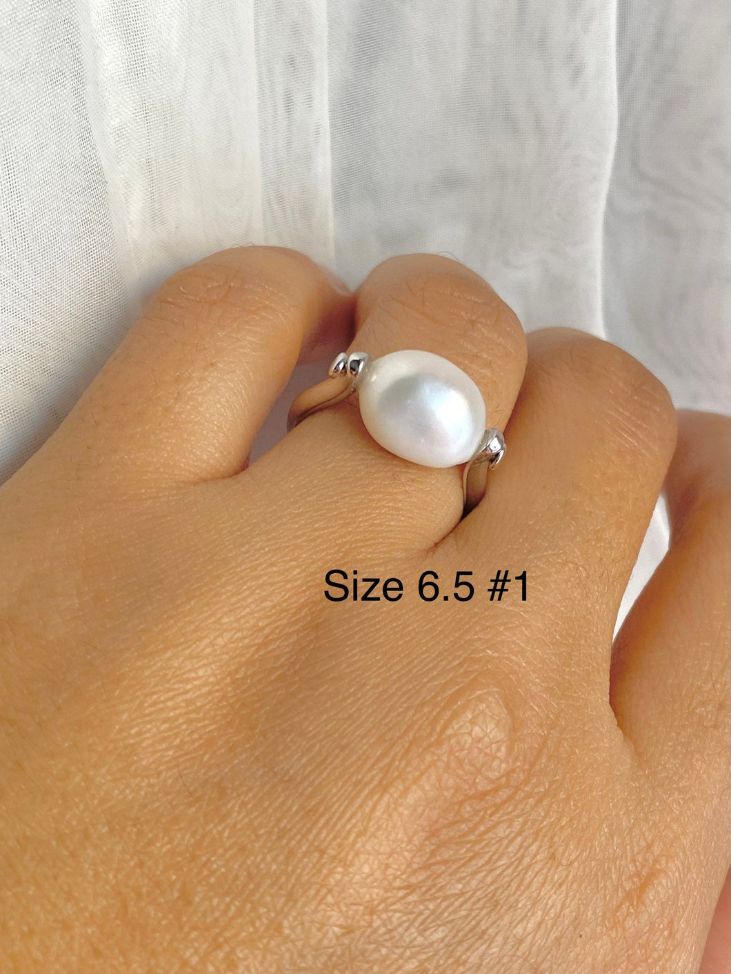 Pearl Solitaire Ring, 925 Sterling Silver Ring, Freshwater Pearl Statement Ring, Birthday Gift for Women, Jewelry for Woman