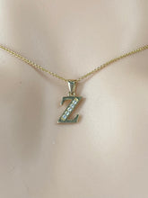 Load image into Gallery viewer, Z Letter Pendant Gold, 10K 14K Letter Initial With Cubic Zirconia, Minimalist Necklace for Woman, Thanksgiving Gift for Wife
