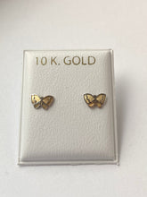 Load image into Gallery viewer, Butterfly Earrings for Baby, 10K Solid Gold, Toddler Earrings, Baptism Gift for Baby Girl, Birthday Gift For Toddler, Christmas Presents
