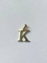 Load image into Gallery viewer, K Letter Pendant Gold, 10K Solid Gold, Small Letter Necklace, Minimalist Necklace for Woman,
