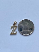 Load image into Gallery viewer, Z Letter Pendant Gold, 10K 14K Letter Initial With Cubic Zirconia, Minimalist Necklace for Woman, Thanksgiving Gift for Wife
