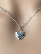 Heart Necklace Silver, 925 Sterling Silver Heart Pendant, Love Gift for Girlfriend, Birthday Gift for Women, Mothers Day Gift
