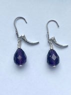 Amethyst Teardrop Earrings, Sterling Silver Earrings, Birthday Gift for Women, Every Day Jewelry, Mothers Day Giftfor Wife