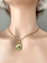 Load image into Gallery viewer, Aquarius Zodiac Pendant, 18K Solid Yellow Gold  Necklace, The Water Bearer, Fancy Aquarius Design,

