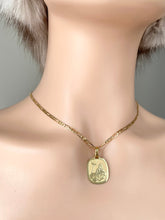 Load image into Gallery viewer, Aquarius Zodiac Pendant, 18K Solid Yellow Gold  Necklace, The Water Bearer, Fancy Aquarius Design,
