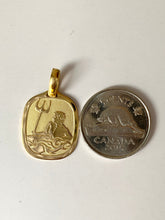 Load image into Gallery viewer, Aquarius Zodiac Pendant, 18K Solid Yellow Gold  Necklace, The Water Bearer, Fancy Aquarius Design,
