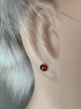 Load image into Gallery viewer, Ladybug Earrings for Baby, 10K Solid Gold, Red Earrings, Birthday Gift for Baby Girl,  For Toddler, Presents
