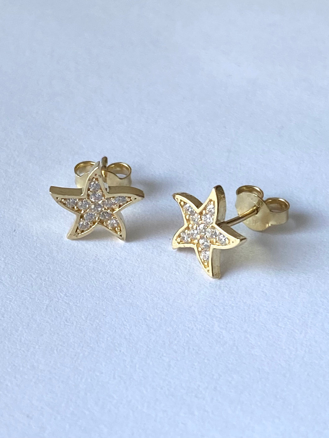 Star Stud Gold Earrings, 10K Solid Gold, Celestial Jewelry, Birthday Gift for Women,