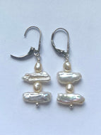 Pearl Dangle Earrings, 925 Sterling Silver Earrings, Handmade Earrings, June Birthstone, Birthday Gift for Women,