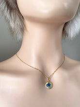 Load image into Gallery viewer, Evil Eye Pendant , 18K Solid Gold Amulet Protection, Al-ayn Charm, Birthday Gift for Women, Mothers Day Gift
