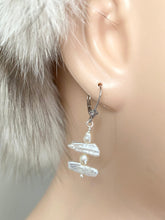 Load image into Gallery viewer, Pearl Dangle Earrings, 925 Sterling Silver Earrings, Handmade Earrings, June Birthstone, Birthday Gift for Women,
