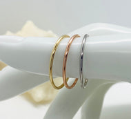 10K Plain Wedding Band, 1MM Classic Ring, Dainty Stacking Ring, Thumb Ring, Spacer Ring, Birthday Gift for Women,