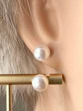 Load image into Gallery viewer, 18K Pink Pearl Stud Earrings, 9mm, Classic Pearl Earrings, Bridesmaids Gift, Birthday Gift for Women, Graduation Gift for Daughter
