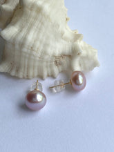 Load image into Gallery viewer, 18K Pink Pearl Stud Earrings, 9mm, Classic Pearl Earrings, Bridesmaids Gift, Birthday Gift for Women, Graduation Gift for Daughter
